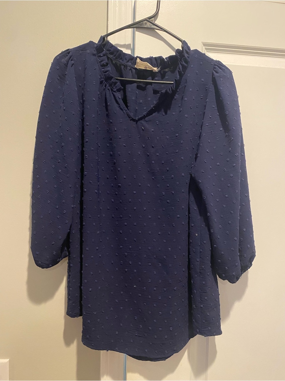 Betsy’s Boutique Swiss dot popover blouse